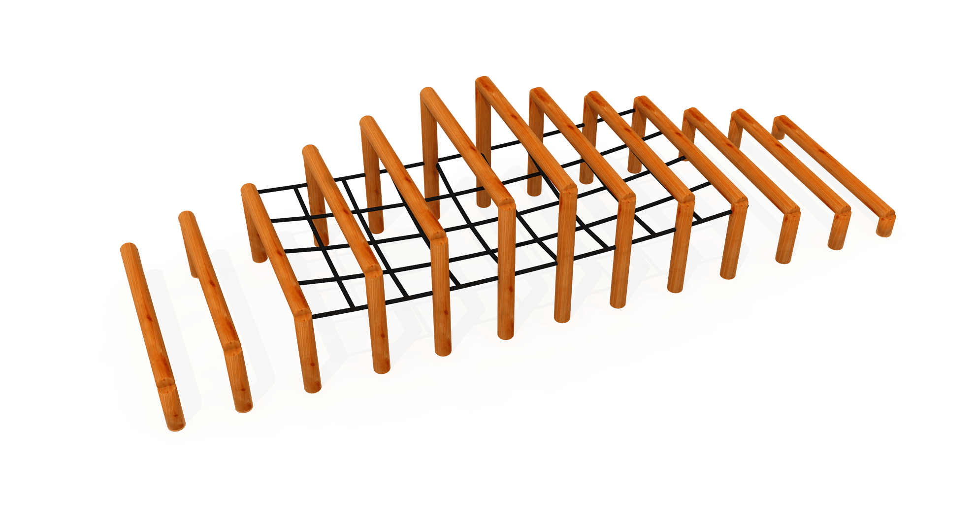 Wooden Climbing Fence 550x155x120cm