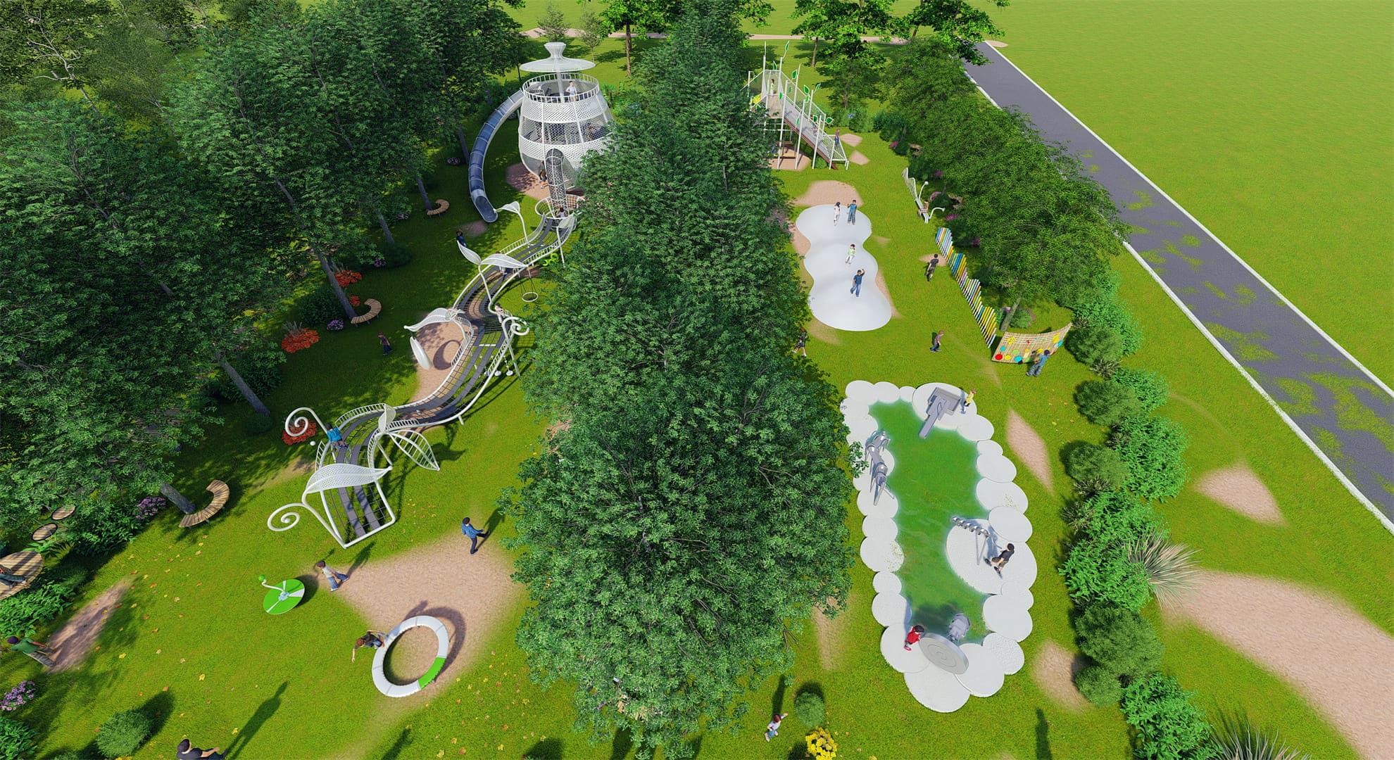 Outdoor Brief Style Tea Garden Nature Playground