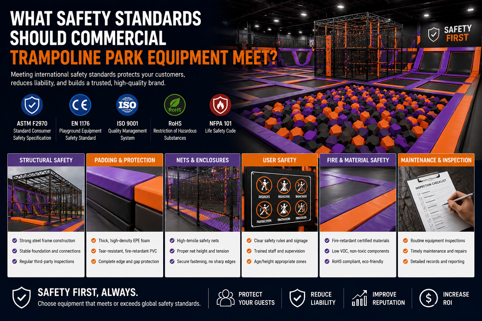 Commercial Trampoline Park Safety Standards | ASTM F2970 & EN ISO 23659 Guide manufacturer Commercial Trampoline Park Safety Standards | ASTM F2970 & EN ISO 23659 Guide Equipment
