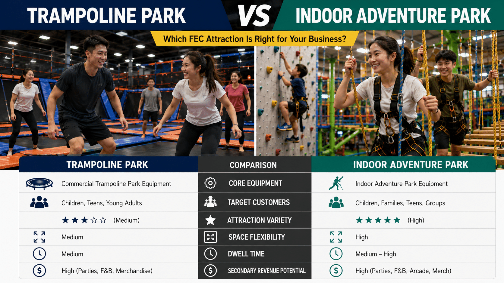 How Do Trampoline Parks and Indoor Adventure Parks Compare? custom How Do Trampoline Parks and Indoor Adventure Parks Compare? builder