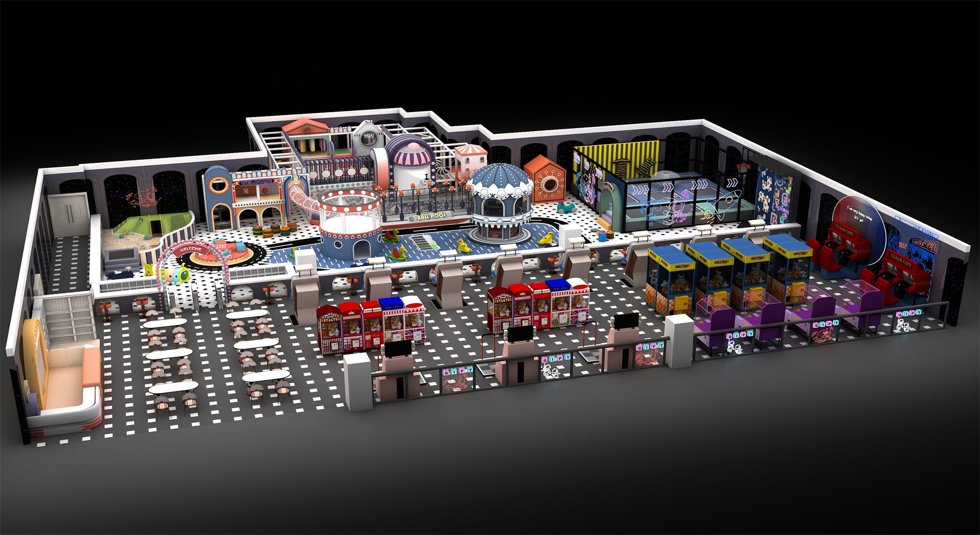 multifuctional parent and children indoor amusement park wholesale