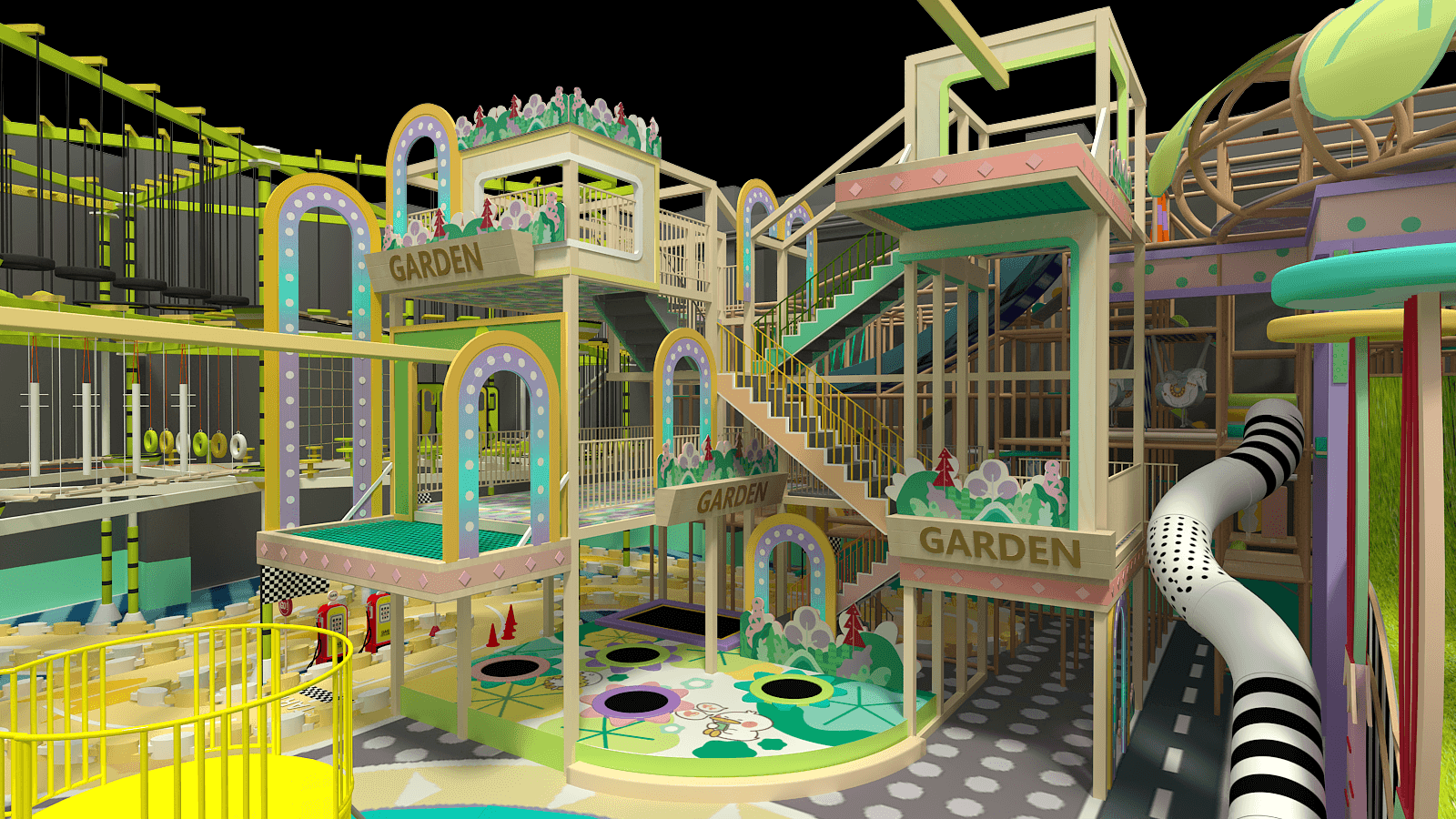 Enchanted forest toddler zone and parent lounge with Wi Fi at Pennsylvania mall playground