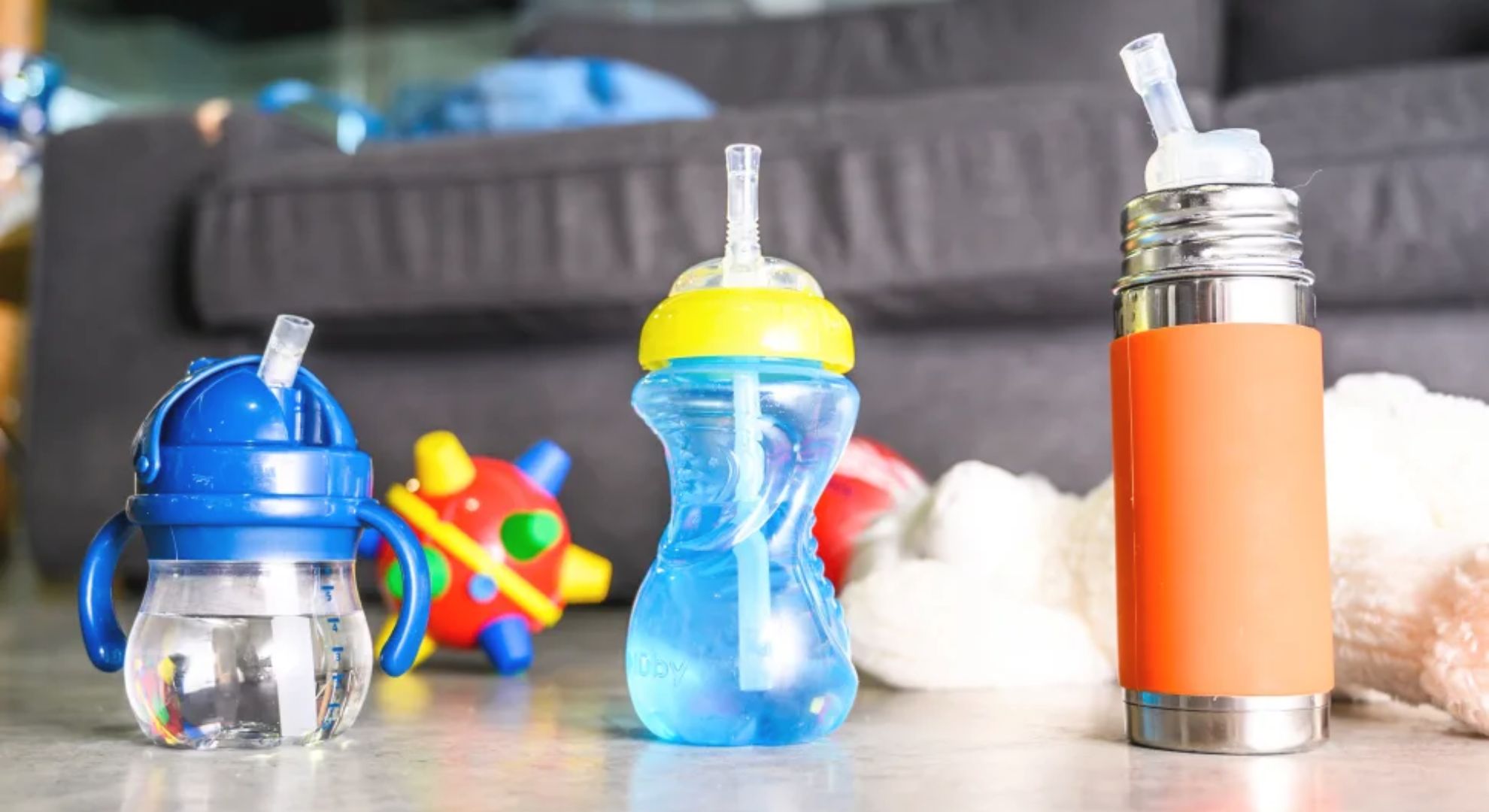 Water Bottle with Straw for Active Kids