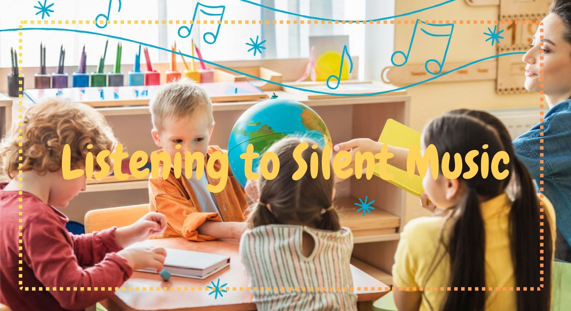 Child Closes His or Her Eyes and Concentrates on Listening to The Music