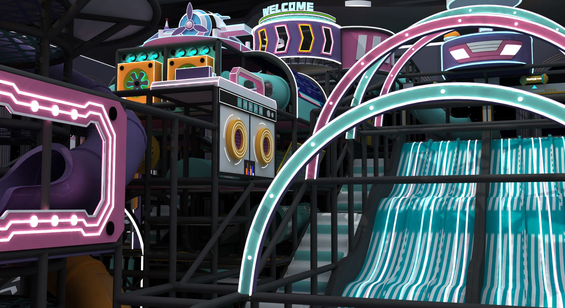 Cyberpunk Theme Amusement Park2