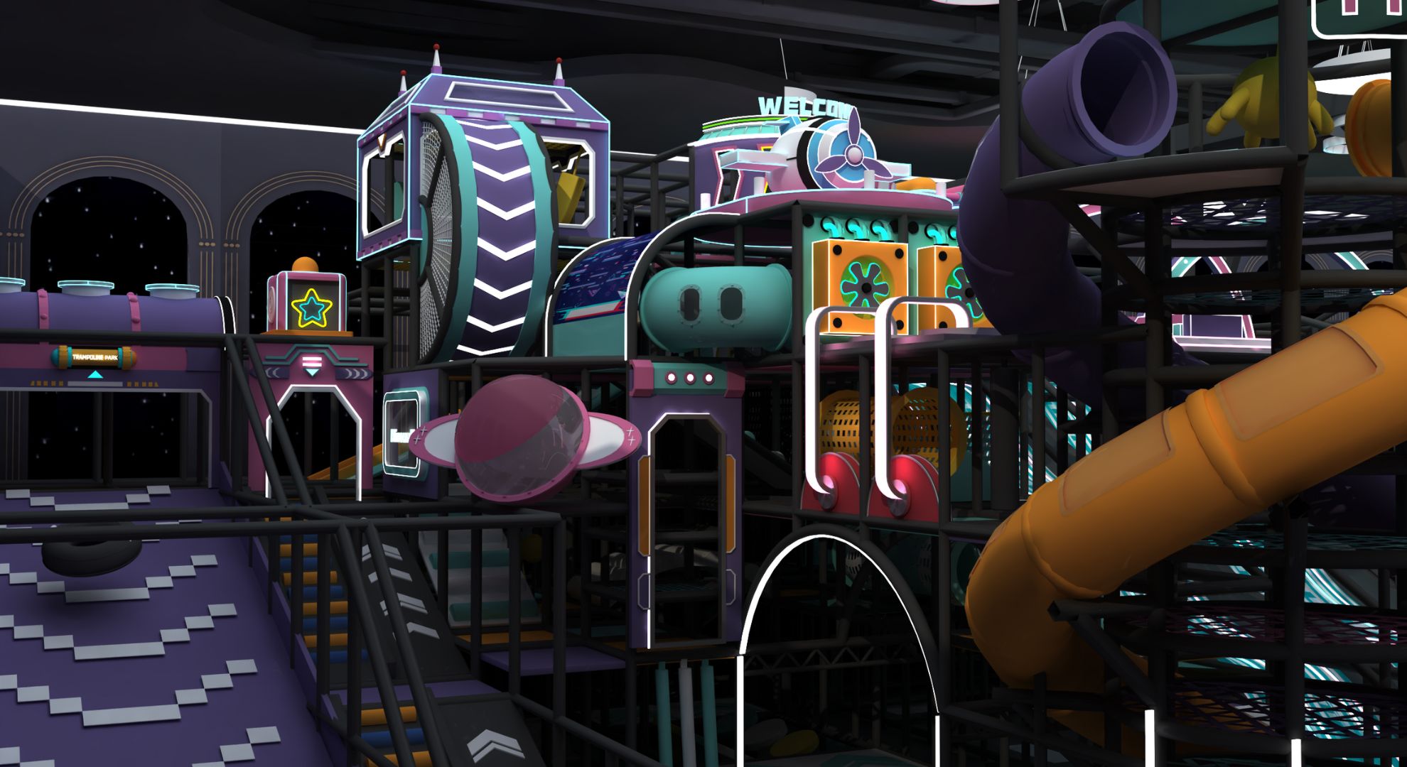 Cyberpunk Theme Amusement Park3