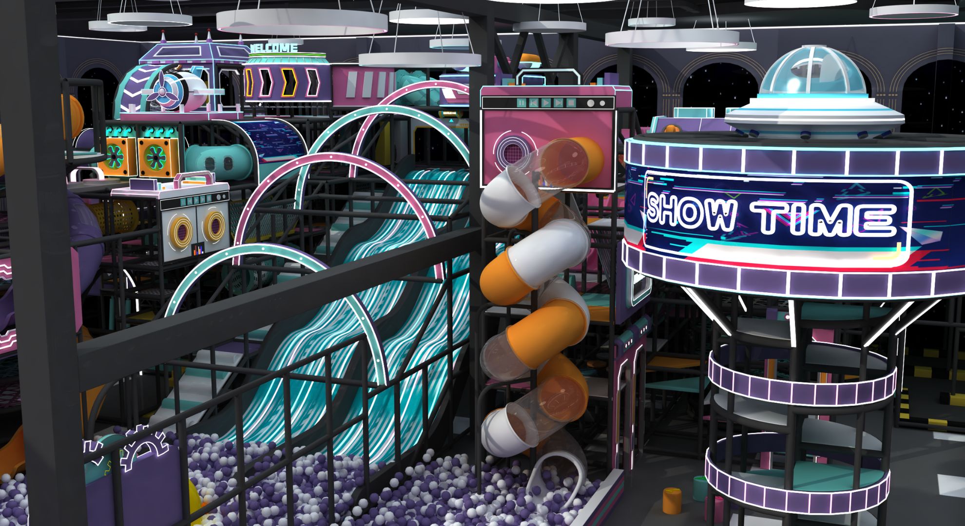 Cyberpunk Theme Amusement Park4