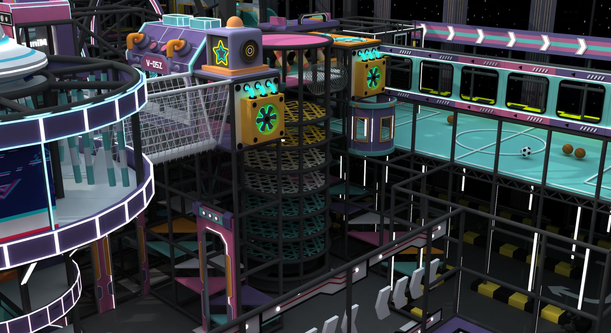 Cyberpunk Theme Amusement Park5