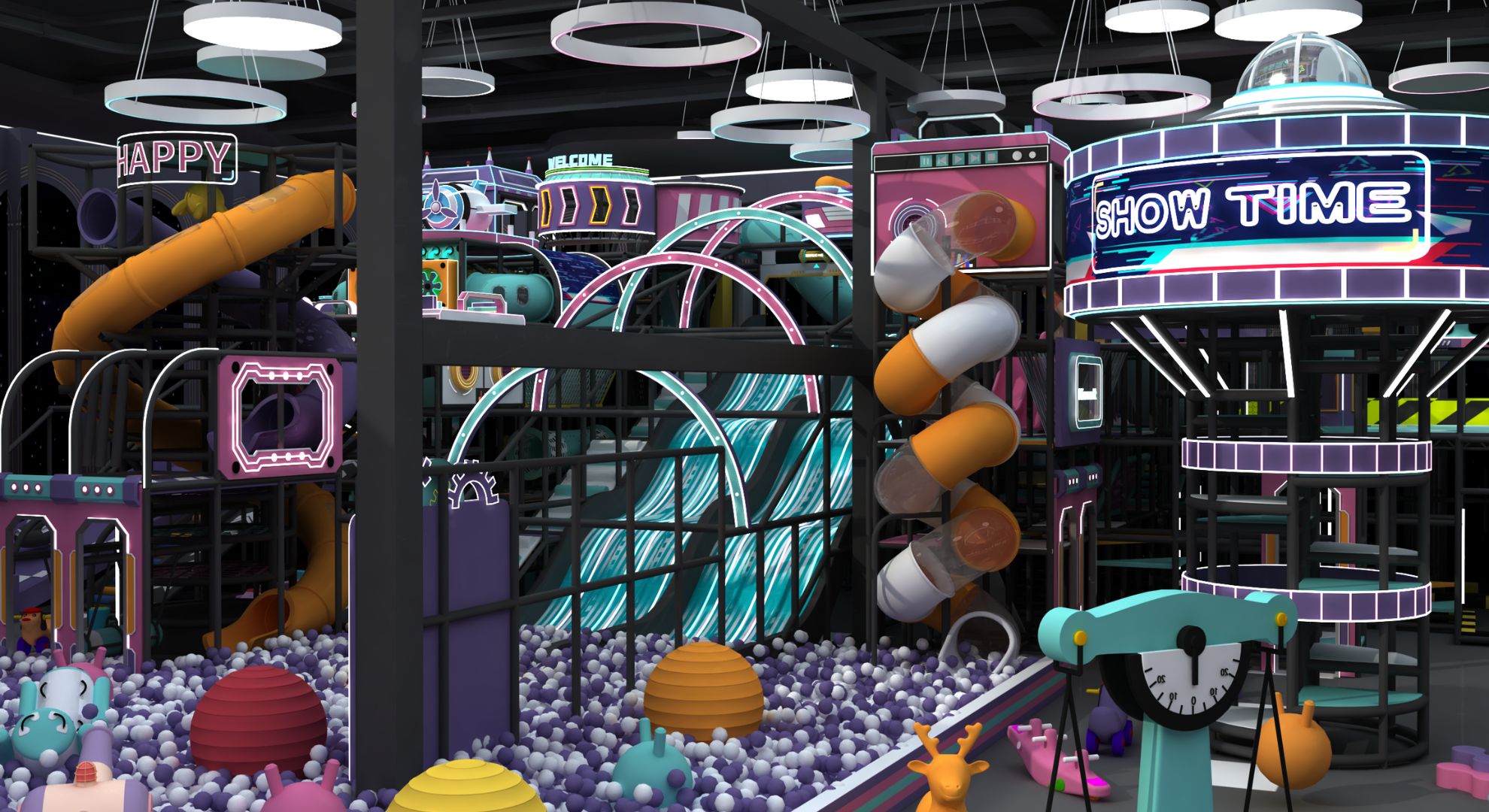 Cyberpunk Theme Amusement Park9