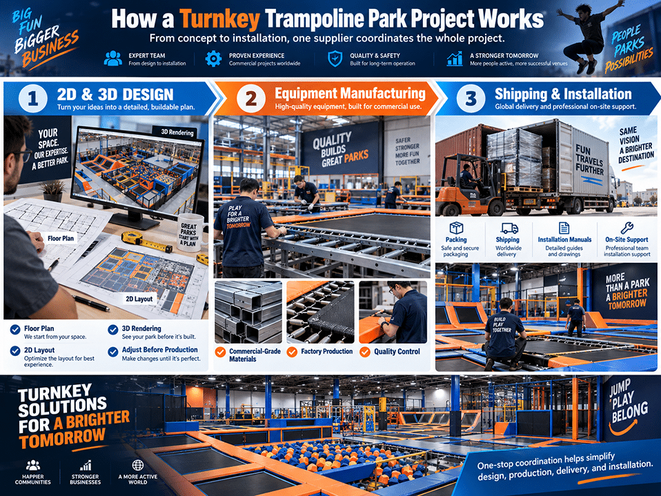How to Plan a Commercial Trampoline Park 1 How Does a Turnkey Trampoline Park Project Work builder