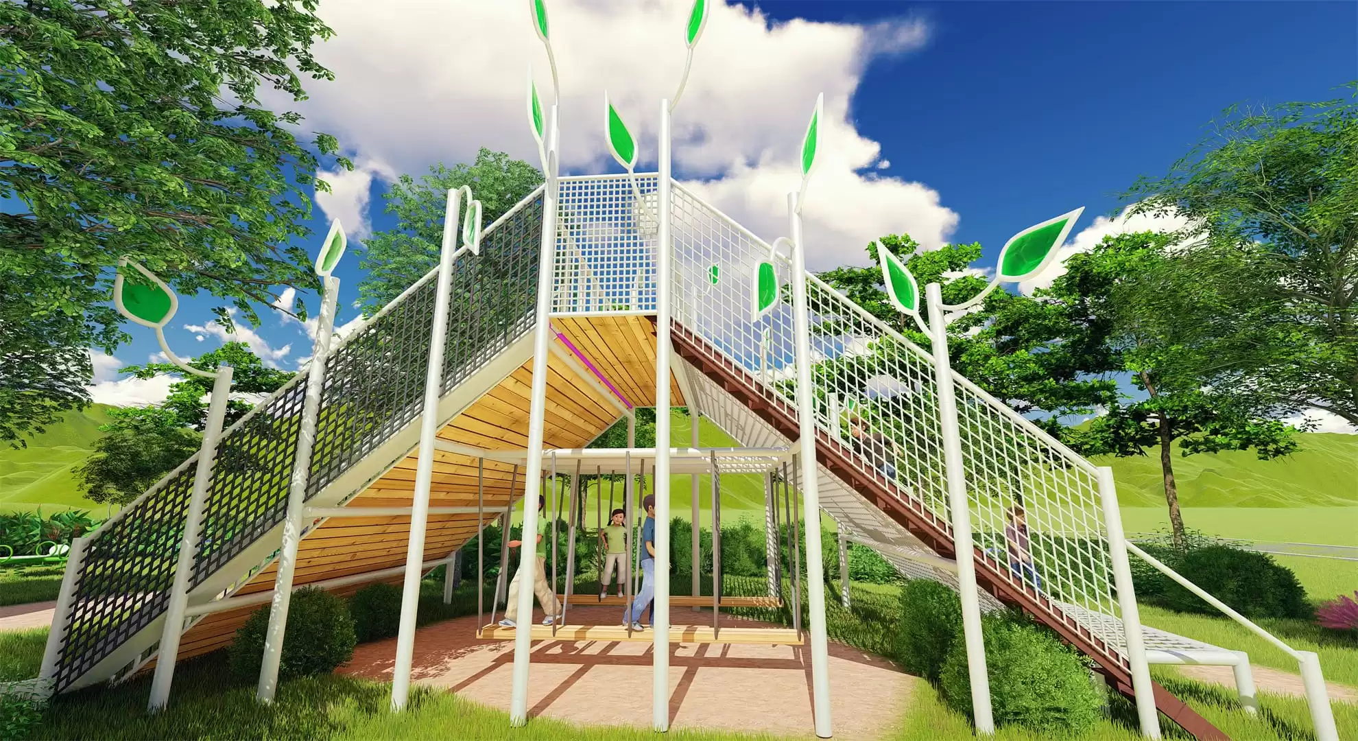 Customized Tea Garden Outdoor Play Structure