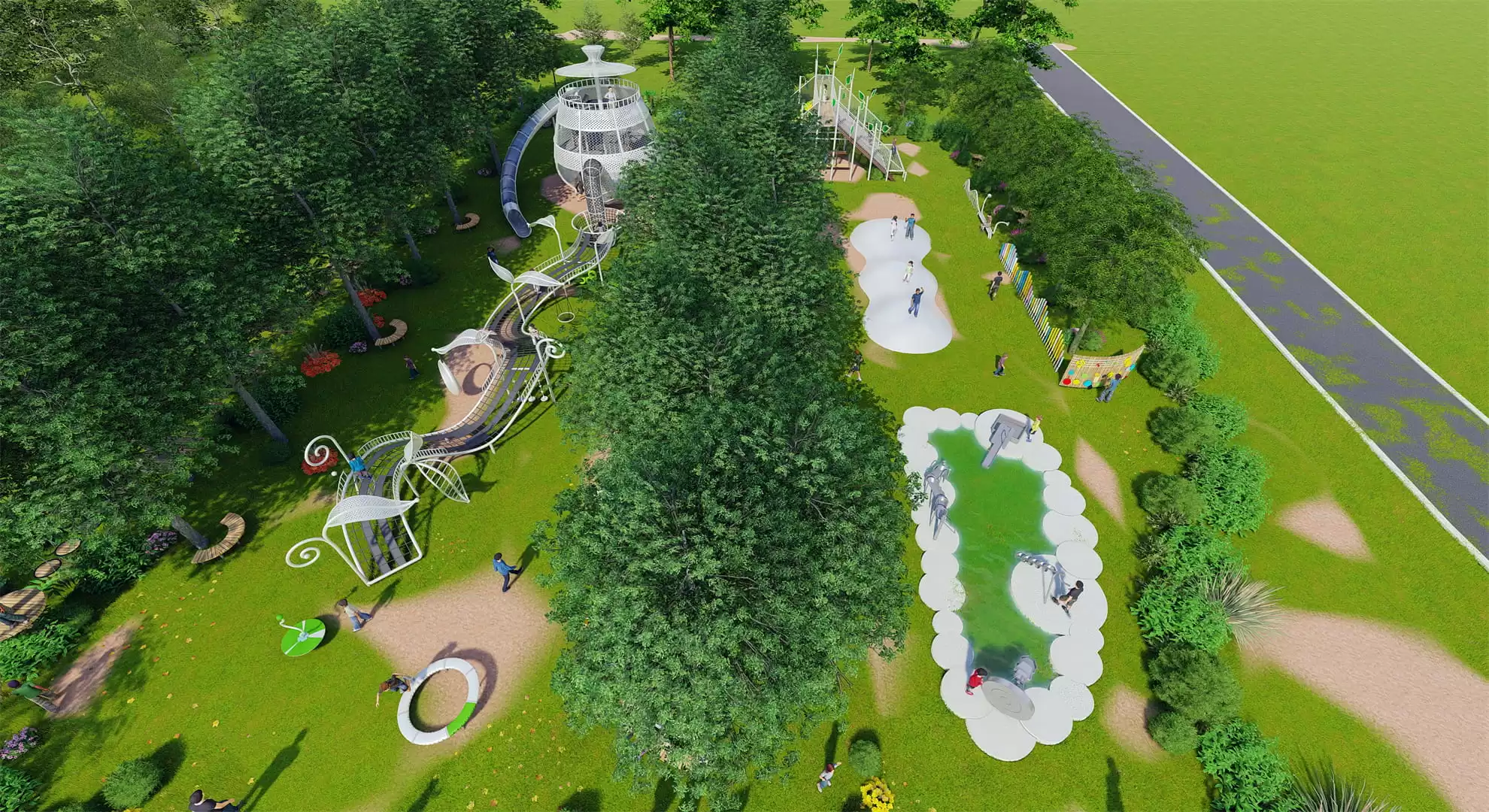 Outdoor Brief Style Tea Garden Nature Playground