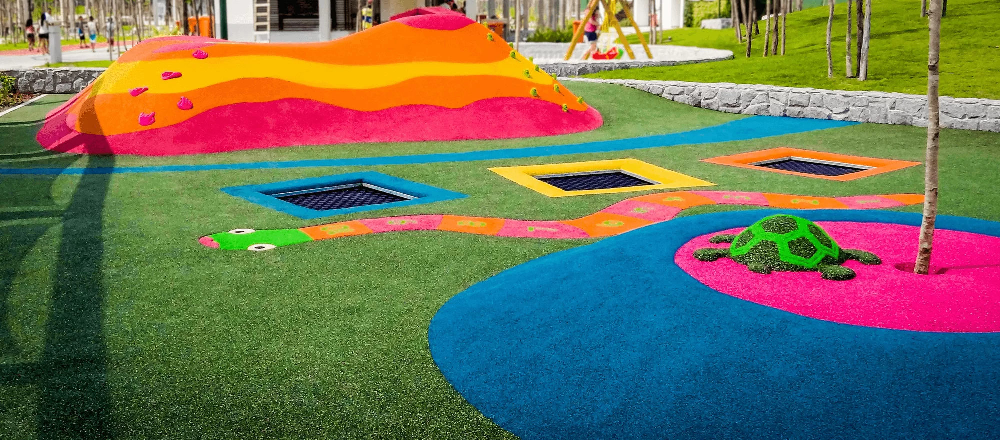 Playground surfacing cost per square foot comparison chart poured rubber, tiles, wood fiber, sand, turf, and bonded rubber