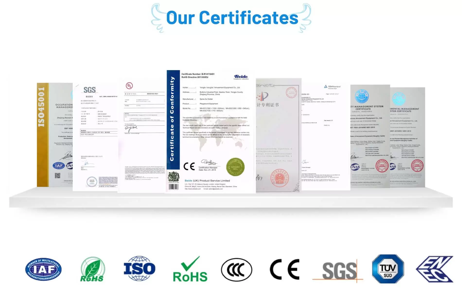 Soft Play Equipment Page Certification