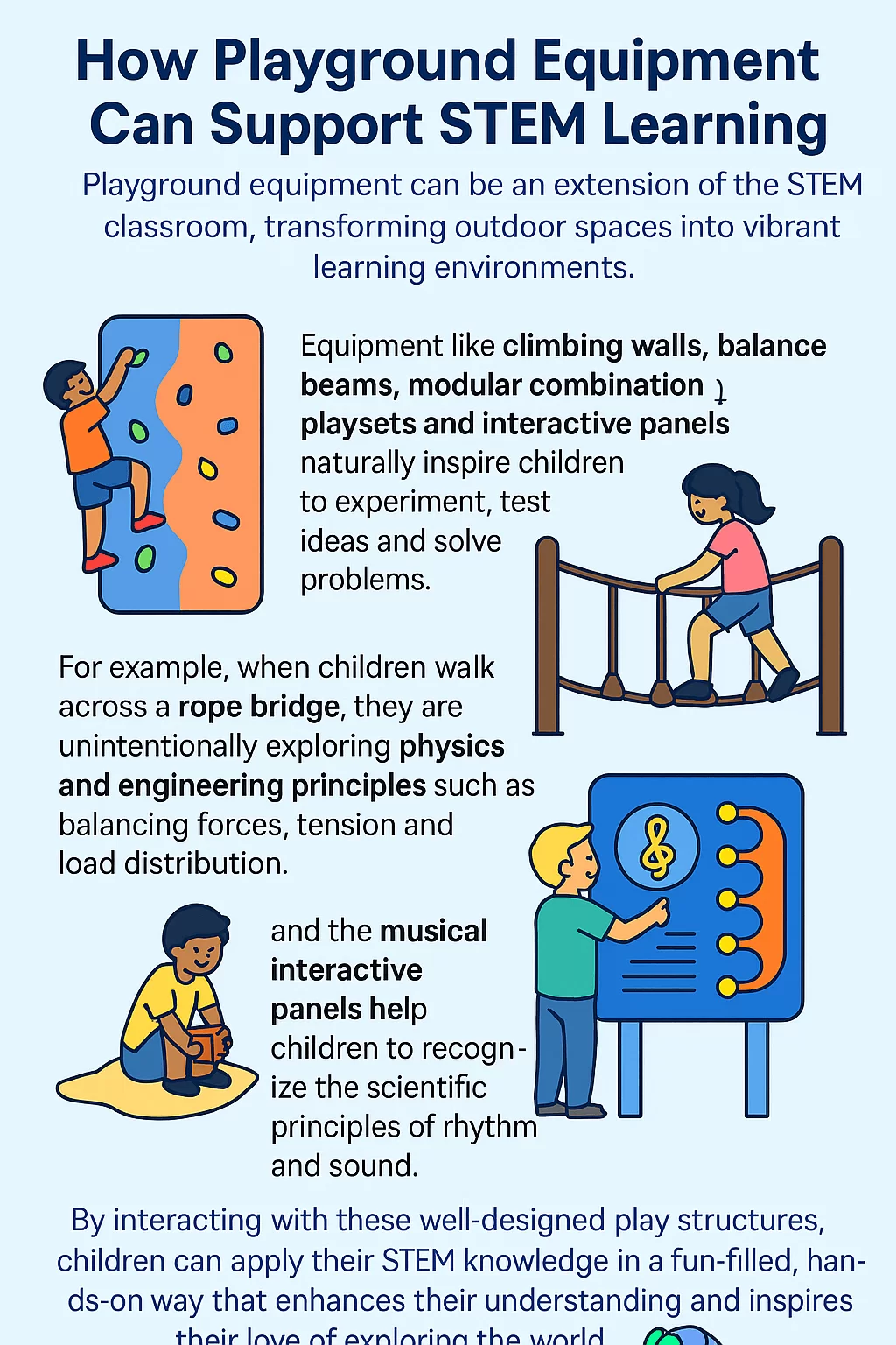How Playground Equipment Can Support STEM Learning Infographic